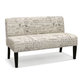 Living Room Wooden Leg Armless Loveseat Sofa