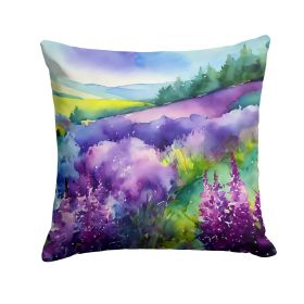 New Hampshire Purple Lilac in Watercolor Throw Pillow Machine Washable, Indoor Outdoor Decorative Pillow for Couch, Bed or Patio, 14Hx14W