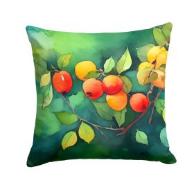 Missouri Hawthorns in Watercolor Throw Pillow Machine Washable, Indoor Outdoor Decorative Pillow for Couch, Bed or Patio, 14Hx14W