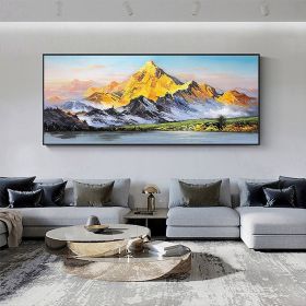 Hand Painted Oil Painting Large Landscape Oil Painting Original Mountain Canvas Painting Abstract Painting Modern Art Acrylic Painting Living Roo (style: 01, size: 60x120cm)