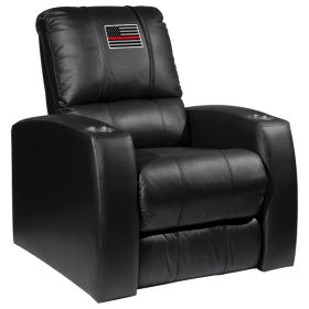 Relax Home Theater Recliner with Red Line Flag Logo Panel (Material: Commercial Grade Synthetic Leather)
